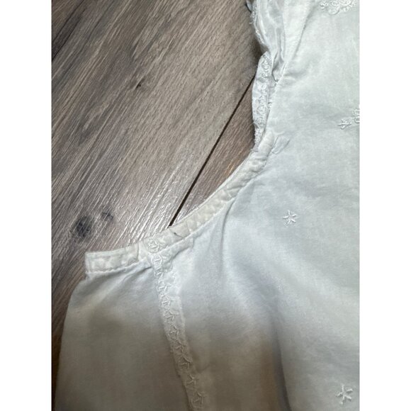 Bandolino Blu Womens M White Sleeveless 90's Y2K Embroidered Blouse Button Babyd - Picture 6 of 9